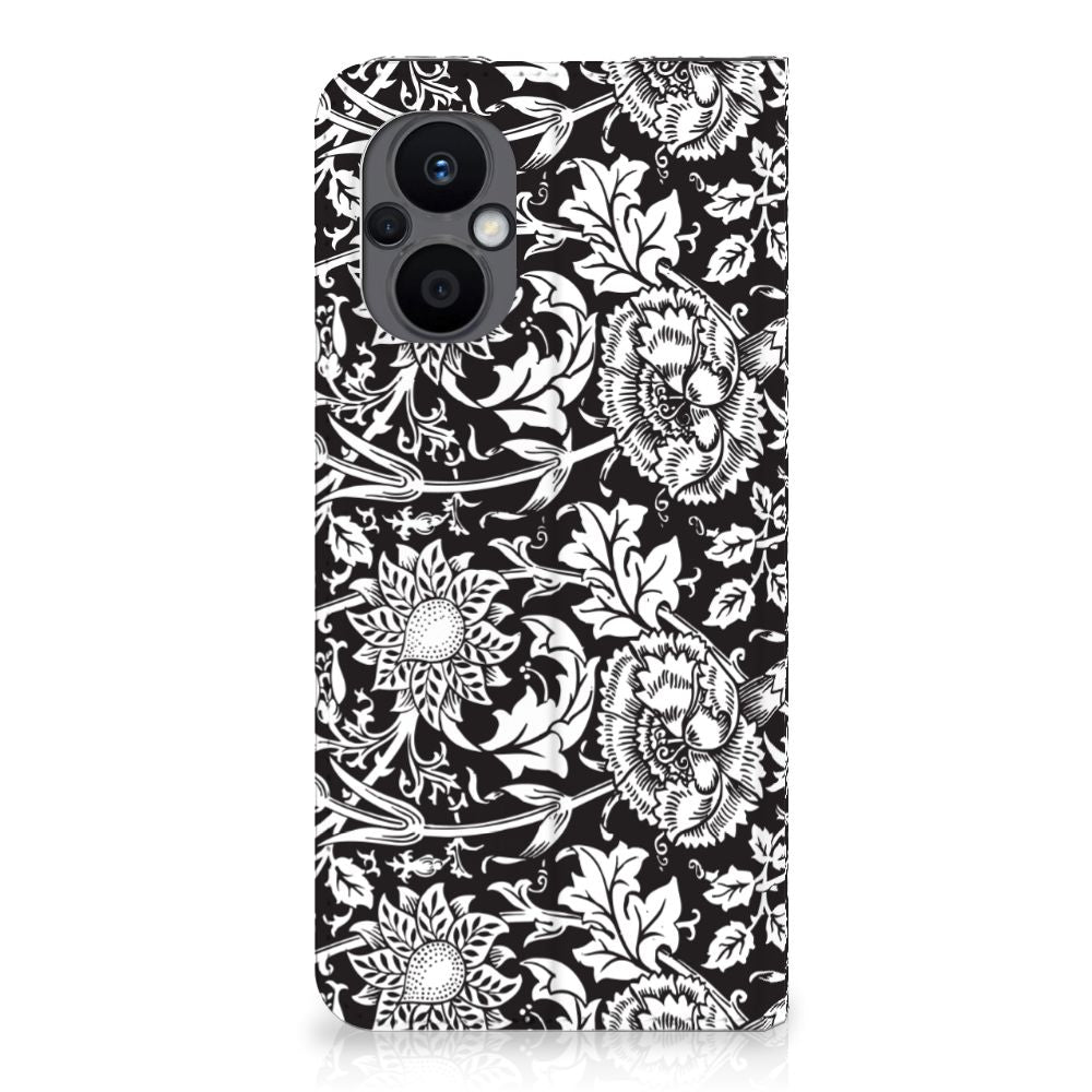 OPPO Reno8 Lite Smart Cover Black Flowers - B2C Telecom