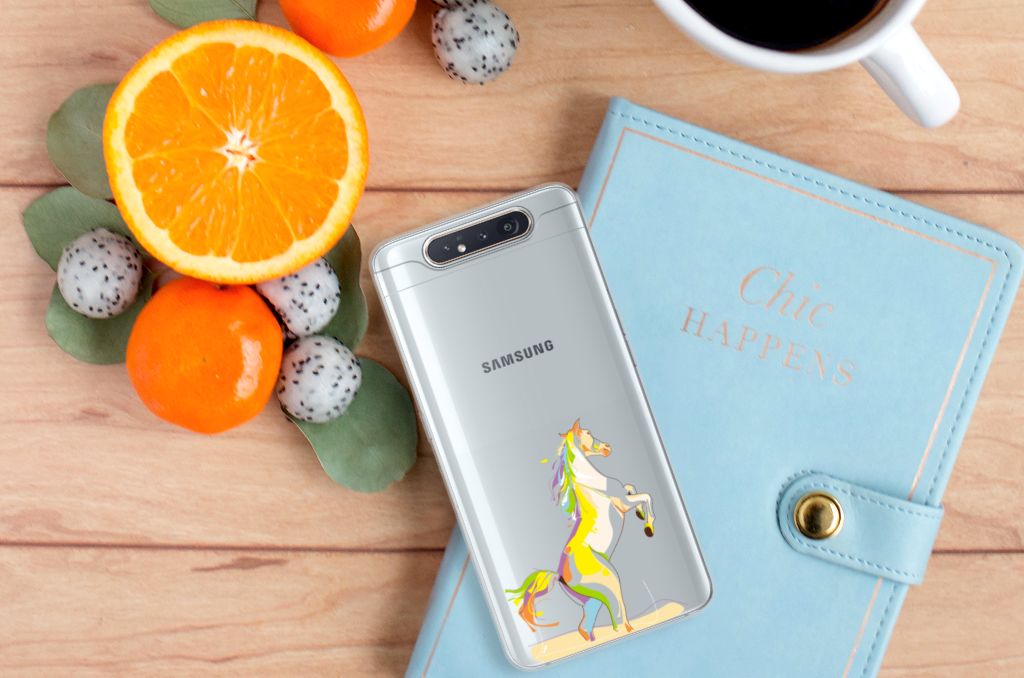 Samsung Galaxy A80 Telefoonhoesje met Naam Horse Color