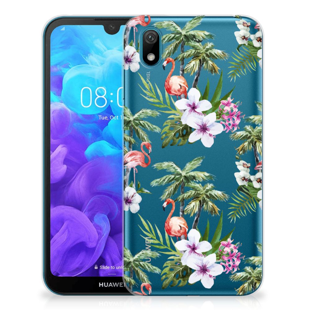 Huawei Y5 (2019) TPU Hoesje Flamingo Palms