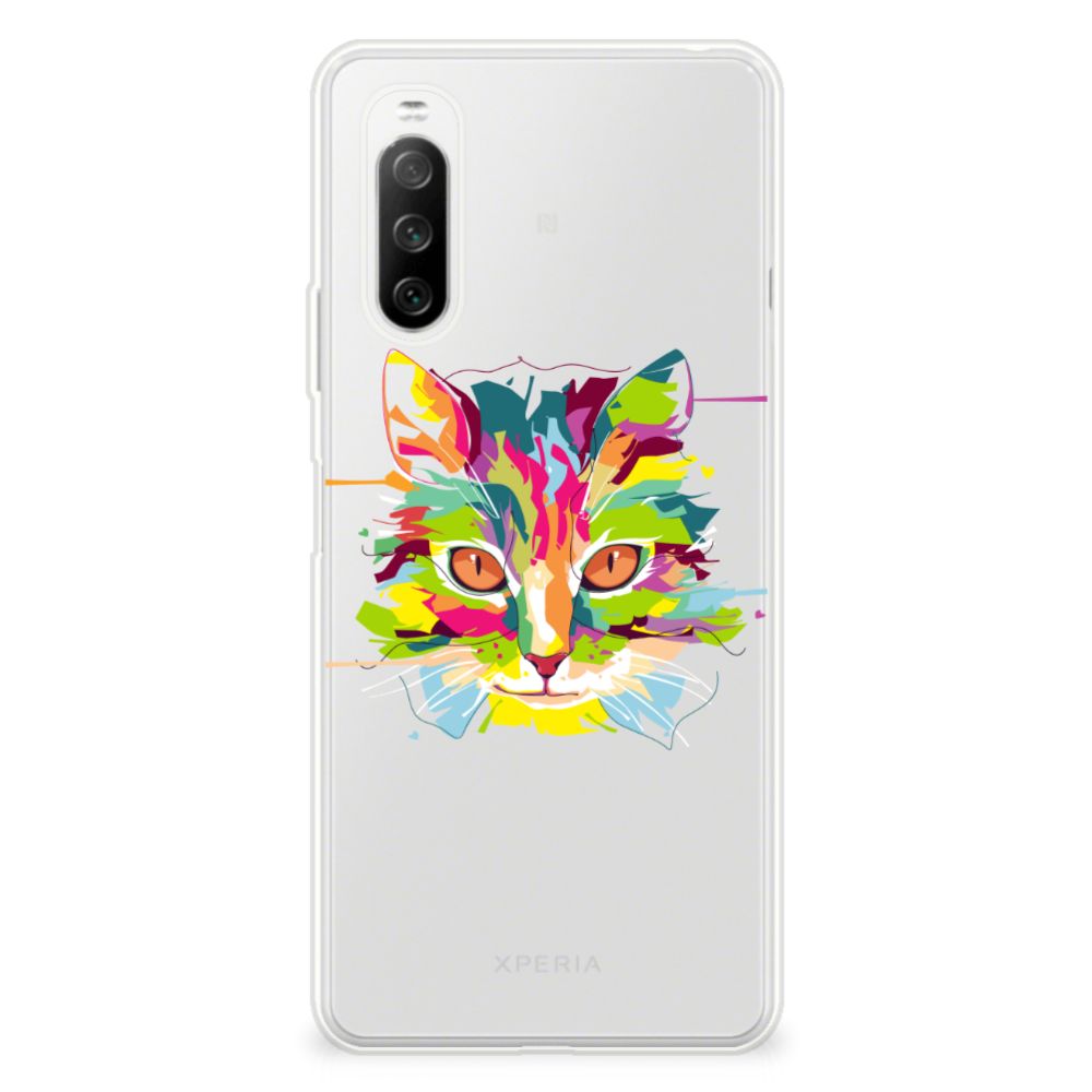 Sony Xperia 10 III Telefoonhoesje met Naam Cat Color