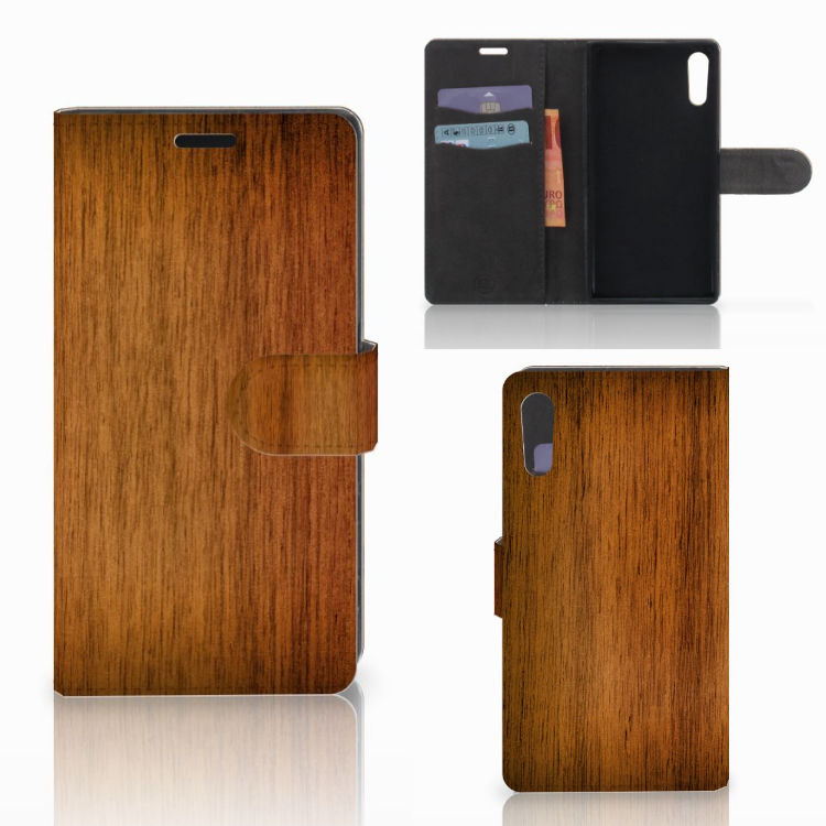 Sony Xperia XZ | Sony Xperia XZs Book Style Case Donker Hout