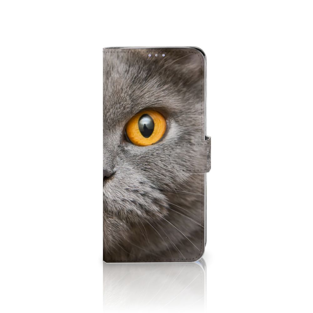 Telefoonhoesje met Pasjes Samsung Galaxy S20 Ultra Britse Korthaar met indrukwekkende kat ogen.