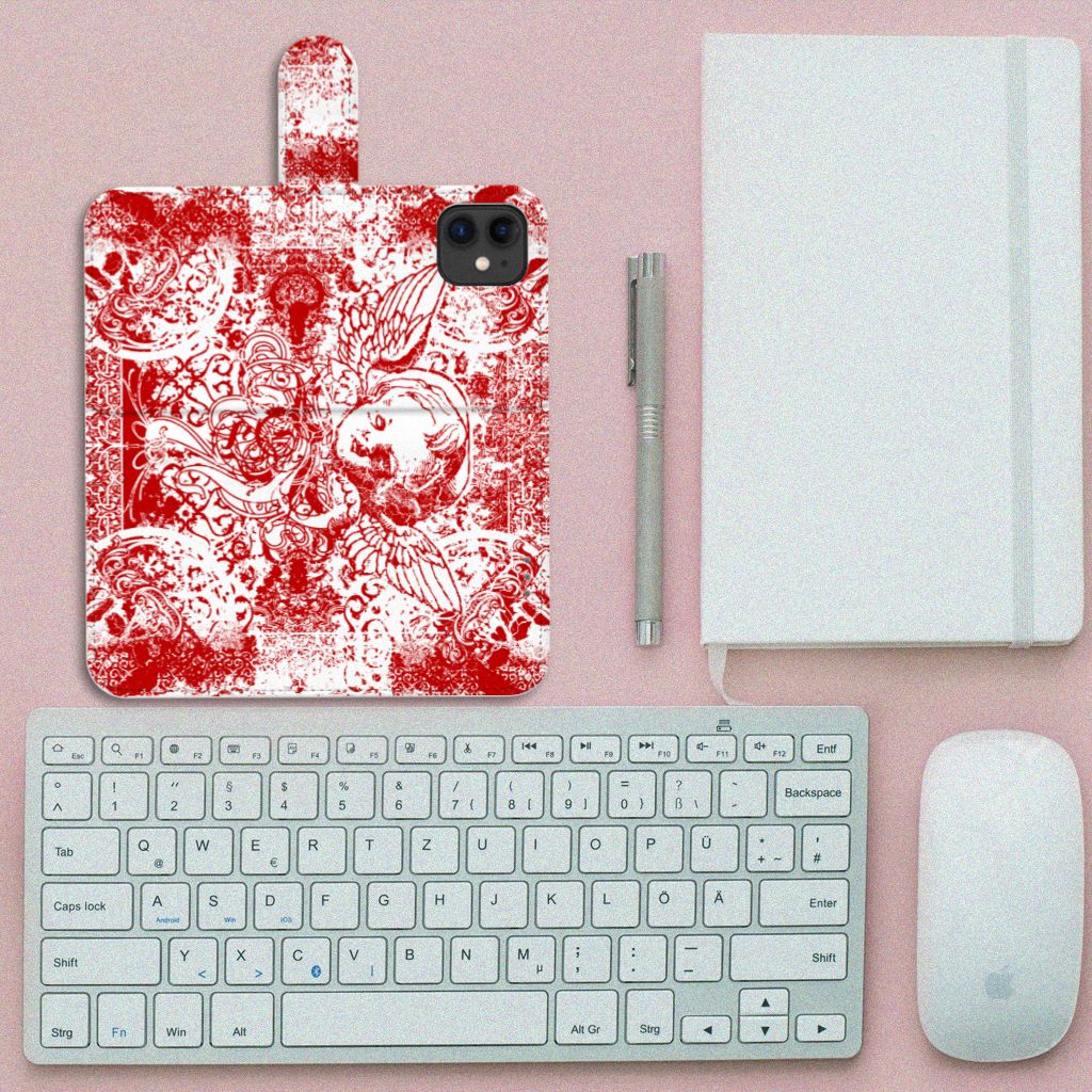 Telefoonhoesje met Naam Apple iPhone 11 Angel Skull Rood