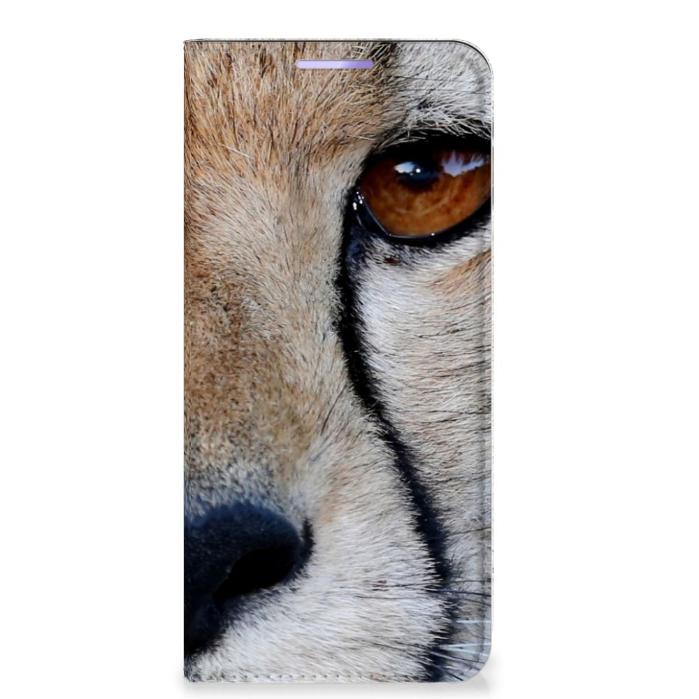 OPPO Find X3 Lite Hoesje maken Cheetah met close-up van een jachtluipaard oog en gezicht.