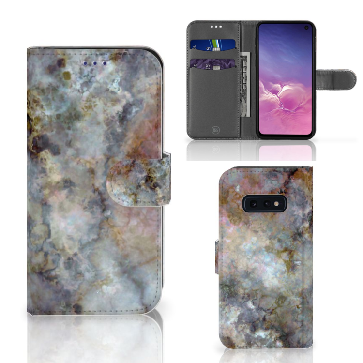 Samsung Galaxy S10e Bookcase Marmer Grijs