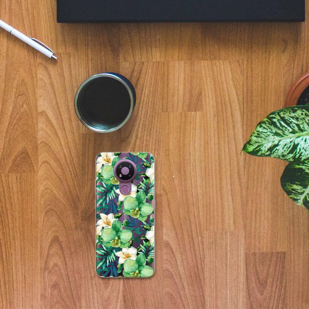 Nokia 3.4 TPU Case Orchidee Groen B2C Telecom