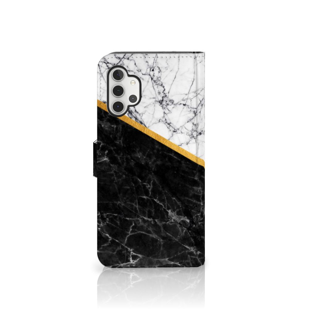 Samsung Galaxy A32 5G Bookcase Marmer Wit Zwart - Origineel Cadeau Man