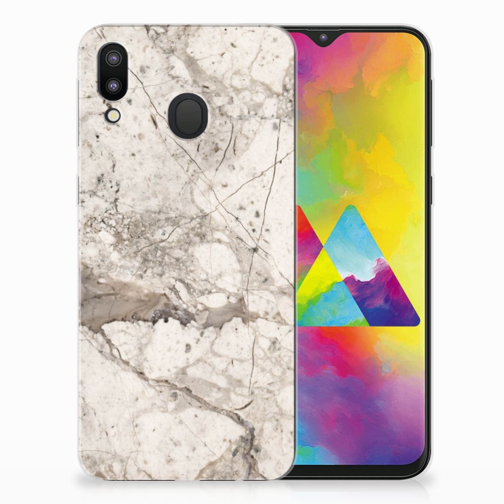 Samsung Galaxy M20 (Power) TPU Siliconen Hoesje Marmer Beige