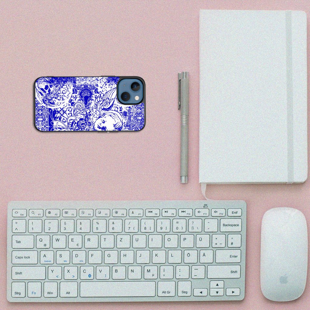 Telefoonhoesje Apple iPhone 13 mini Angel Skull Blauw B2C Telecom