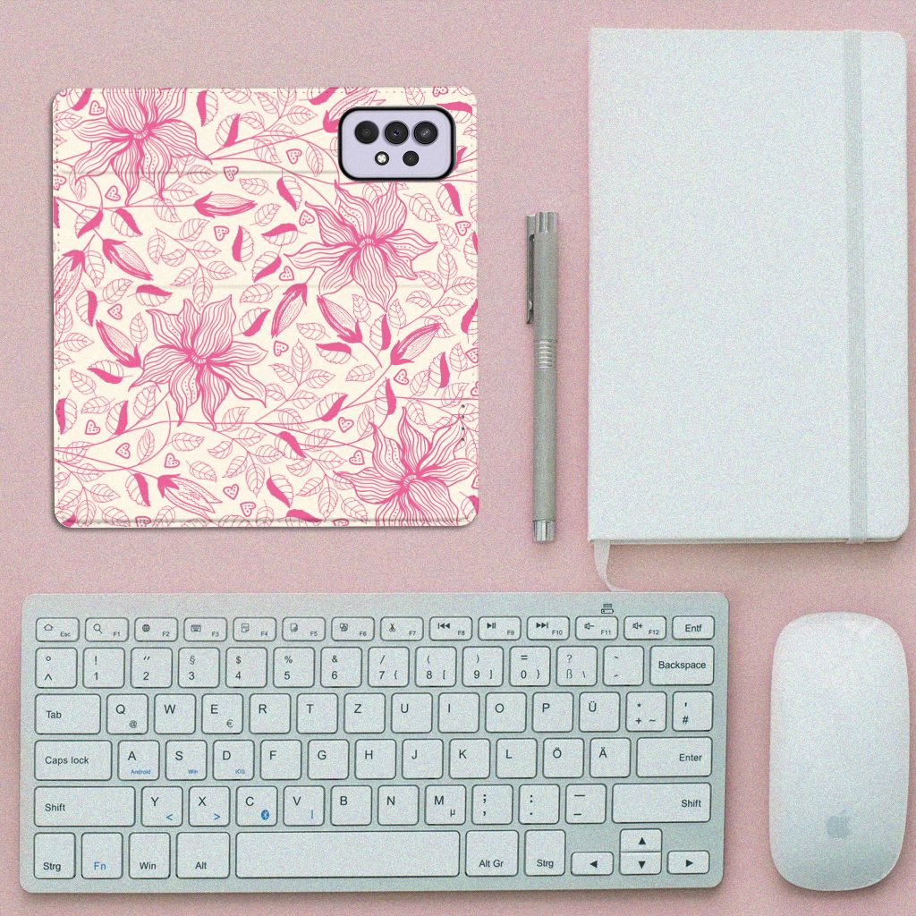 Samsung Galaxy A33 5G Smart Cover Pink Flowers - B2C Telecom