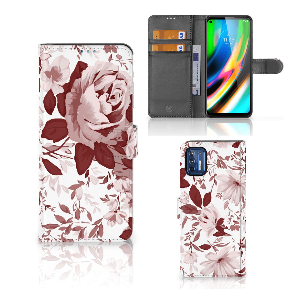 Hoesje Motorola Moto G9 Plus Watercolor Flowers