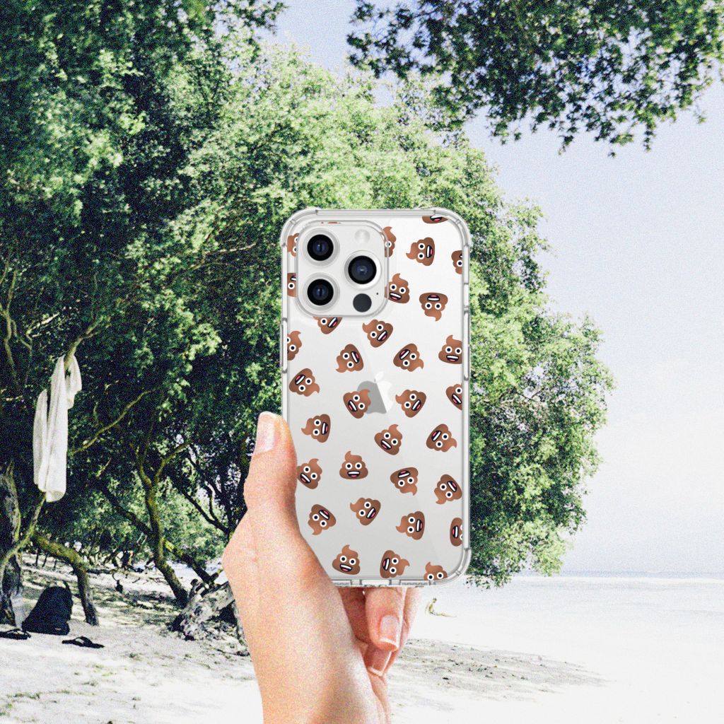Doorzichtige Silicone Hoesje voor iPhone 13 Pro Max Poep Emojis - B2C Telecom