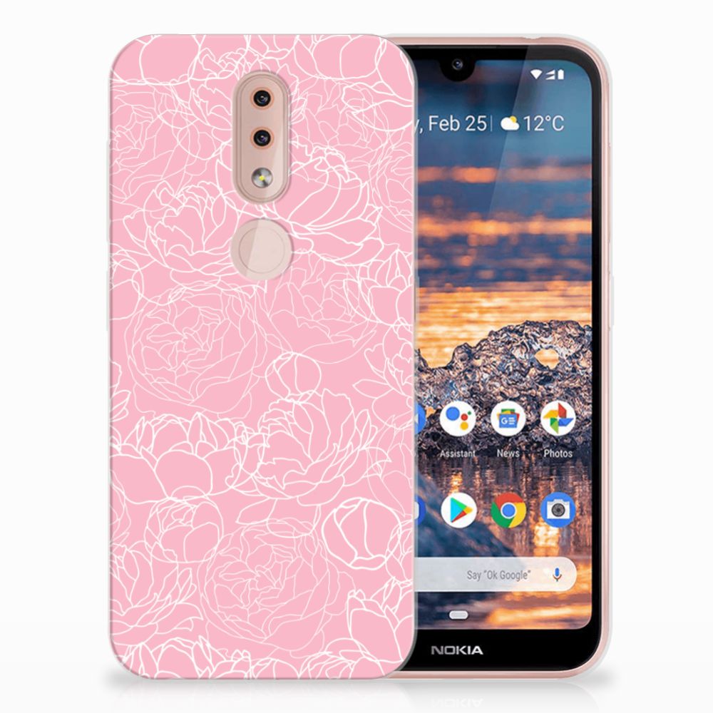 Nokia 4.2 TPU Case White Flowers