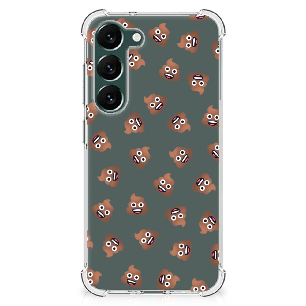 Doorzichtige Silicone Hoesje voor Samsung Galaxy S23 Plus Poep Emojis B2C Telecom