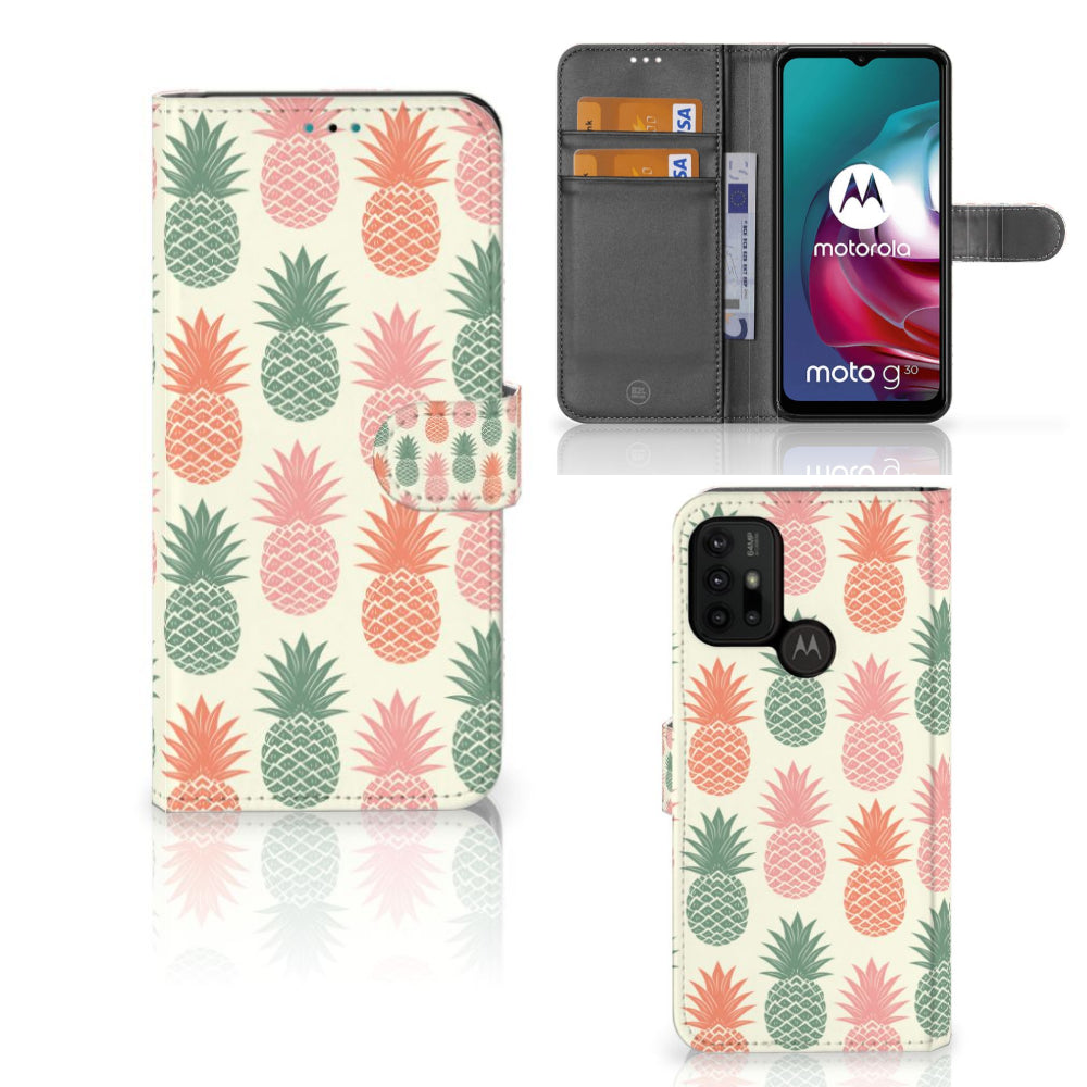 Motorola Moto G10 | G20 | G30 Book Cover Ananas