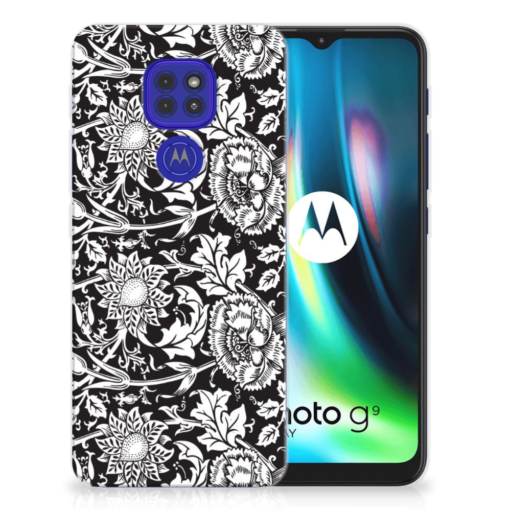 Motorola Moto G9 Play | E7 Plus TPU Case Black Flowers B2C Telecom