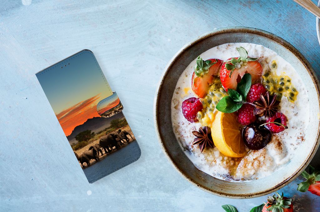 Samsung Galaxy Xcover 6 Pro Telefoonhoesje met Pasjes Olifanten