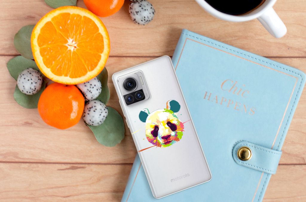 Motorola Moto X30 Pro Telefoonhoesje met Naam Panda Color B2C Telecom