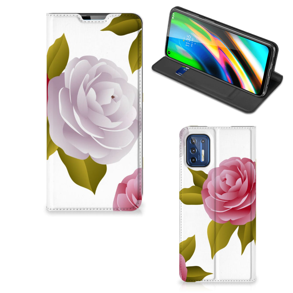 Motorola Moto G9 Plus Smart Cover Roses