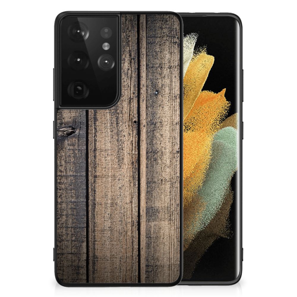 Samsung Galaxy S21 Ultra Houten Print Telefoonhoesje Steigerhout B2C Telecom