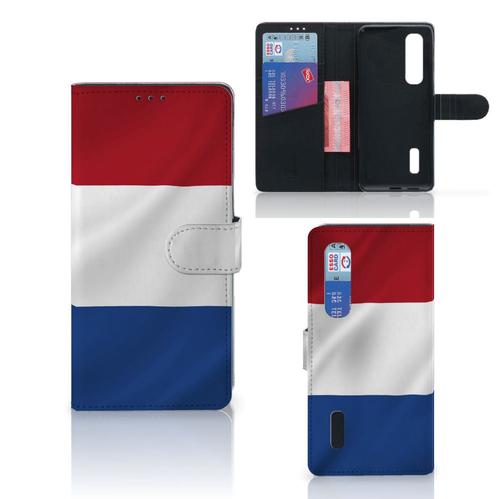 OPPO Find X2 Pro Bookstyle Case Nederlandse Vlag met artistiek ontwerp van de Nederlandse vlag en pasjeshouder.