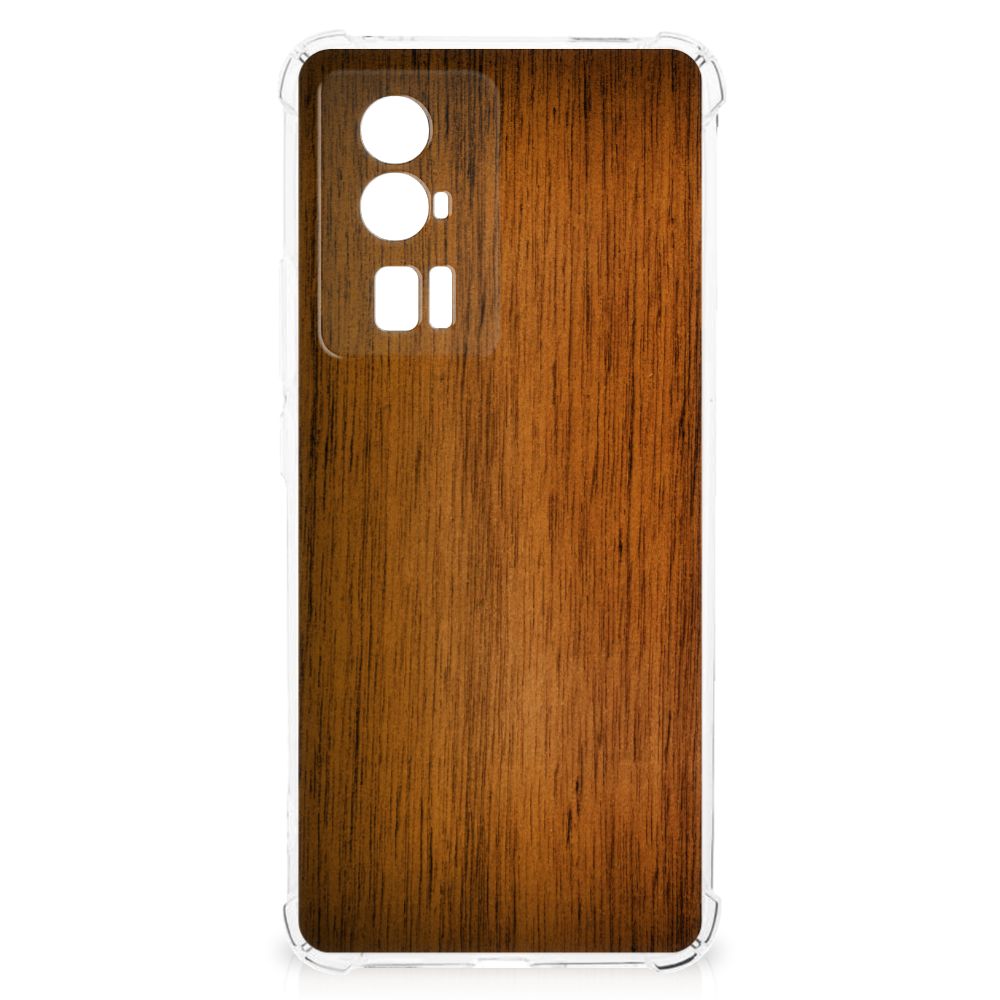 Xiaomi Poco F5 Pro Stevig Telefoonhoesje Donker Hout