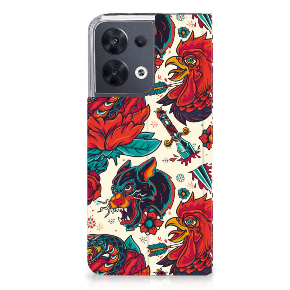 Stand Case voor OPPO Reno8 Old Skool - B2C Telecom