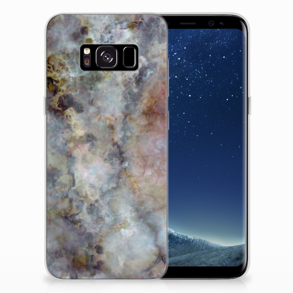 Samsung Galaxy S8 TPU Siliconen Hoesje Marmer Grijs