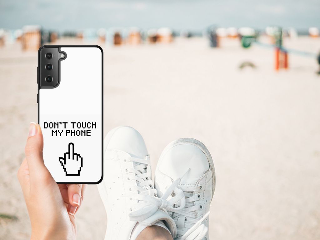 Samsung Galaxy S21 Plus Telefoon Hoesje Finger Don't Touch My Phone B2C Telecom