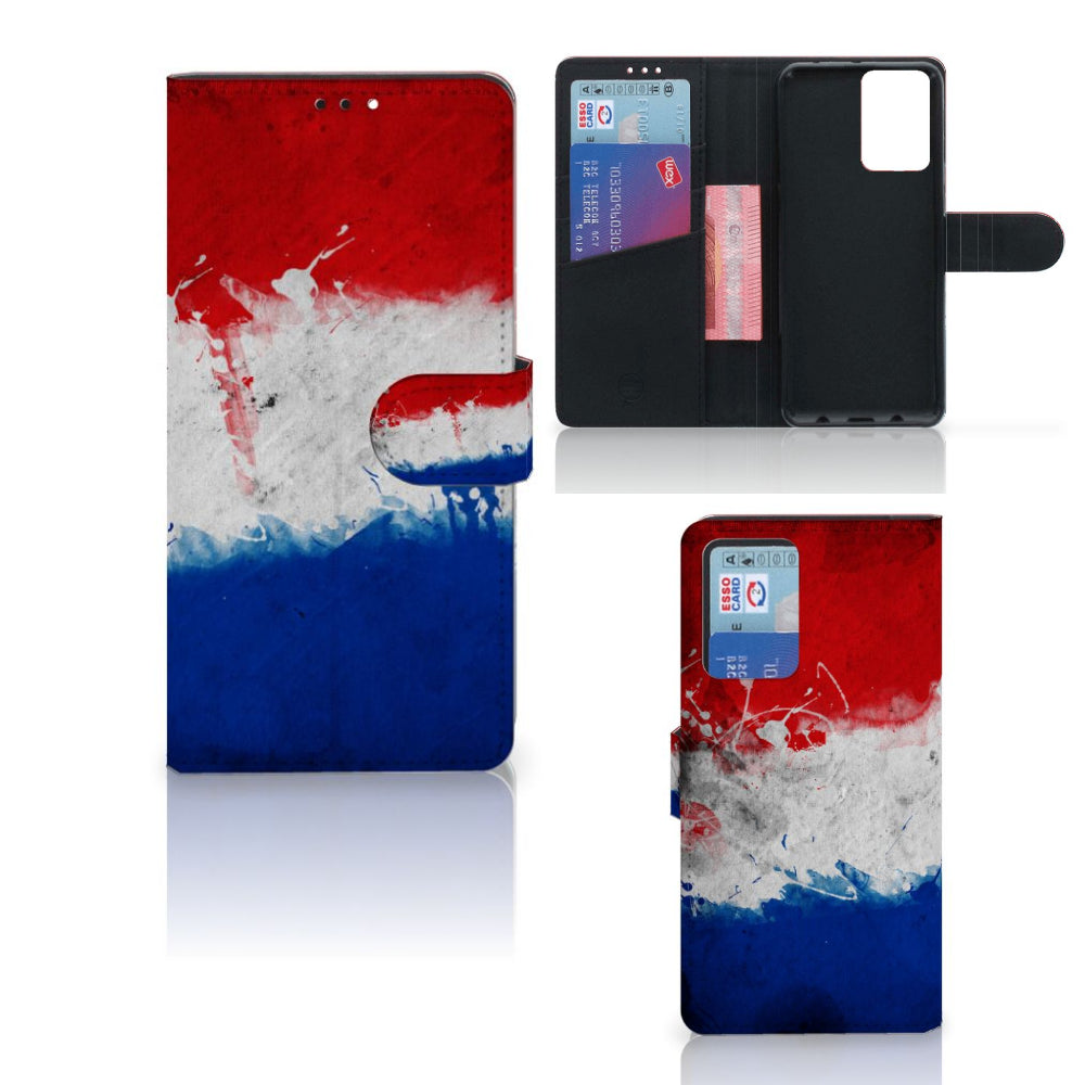Xiaomi Redmi Note 10 Pro Bookstyle Case Nederland met design van de Nederlandse vlag en ruimte voor pasjes