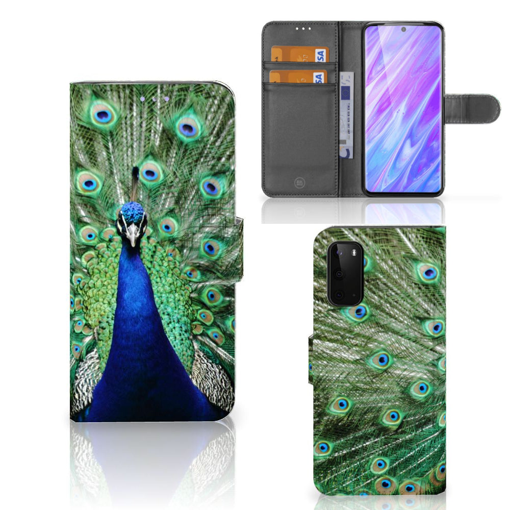 Samsung Galaxy S20 Telefoonhoesje met Pasjes Pauw