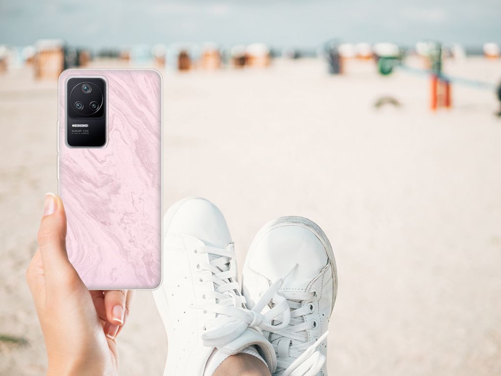 Xiaomi Poco F4 TPU Siliconen Hoesje Marble Pink - Origineel Cadeau Vriendin