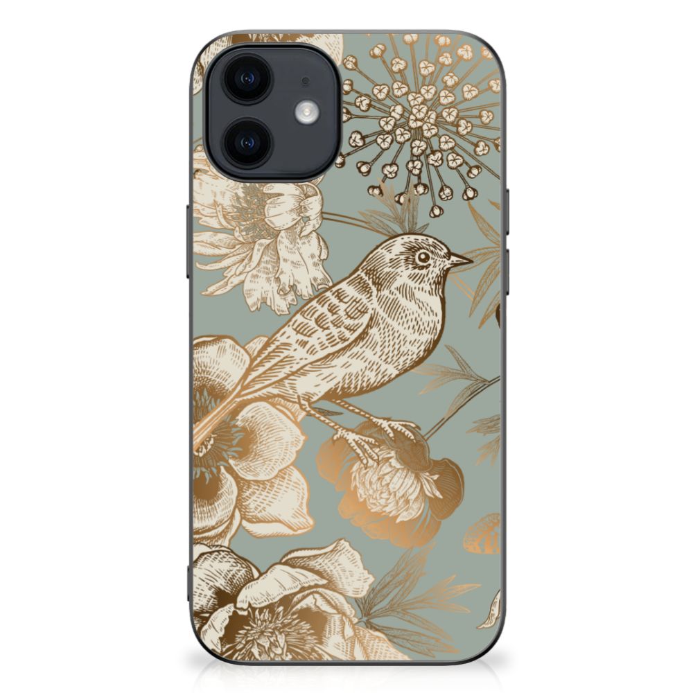 Skin Case voor iPhone 12 Pro | 12 (6.1") Vintage Bird Flowers