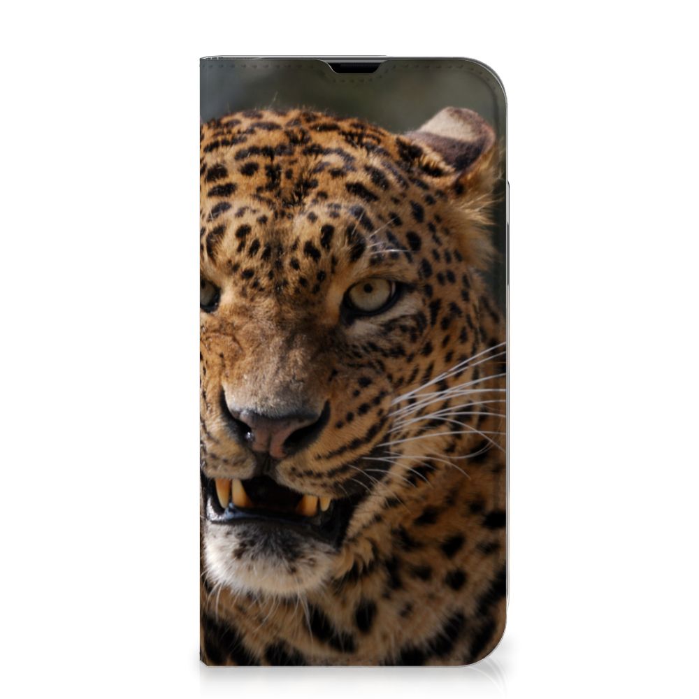 iPhone 13 Pro Max Hoesje maken Luipaard met een close-up afbeelding van een luipaardgezicht 🐆.