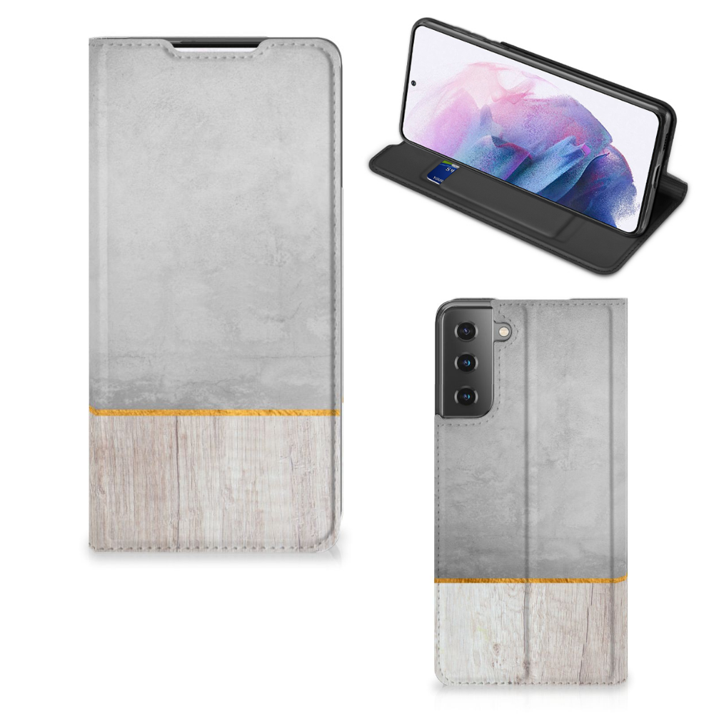 Samsung Galaxy S21 Plus Book Wallet Case Wood Concrete - B2C Telecom