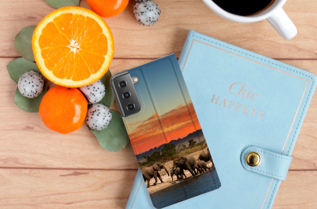 Samsung Galaxy S21 Plus Hoesje maken Olifanten - B2C Telecom