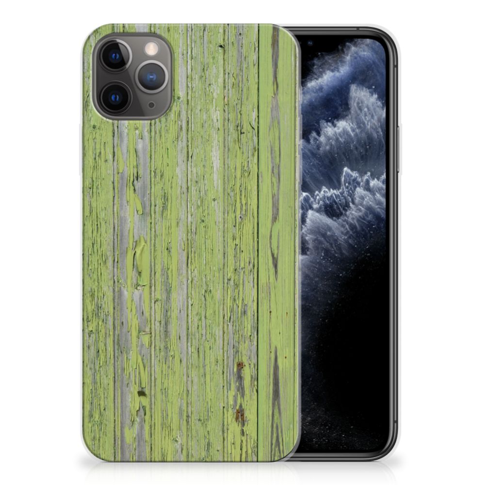 Apple iPhone 11 Pro Max Bumper Hoesje Green Wood