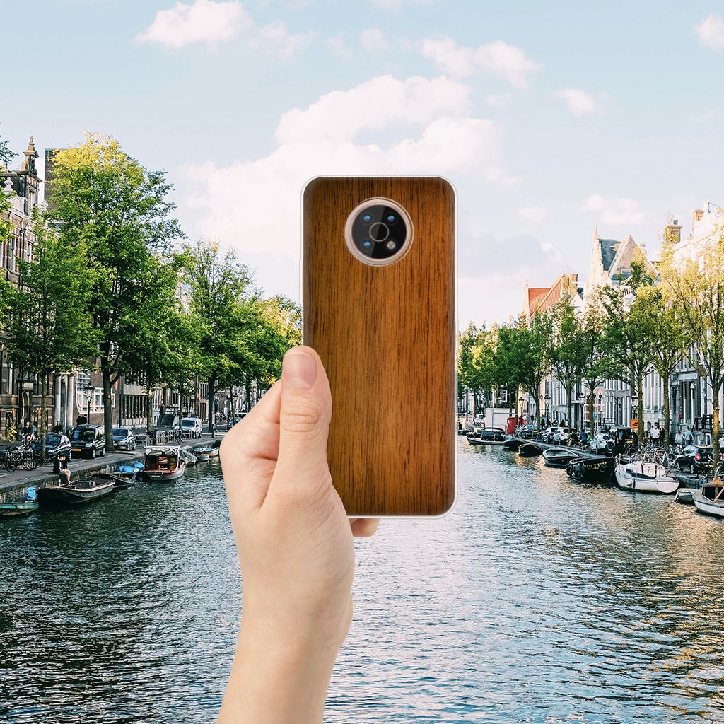 Nokia G50 Bumper Hoesje Donker Hout