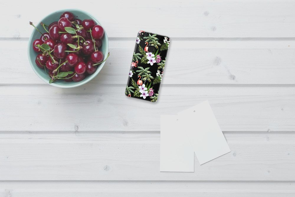 Huawei P10 Lite TPU Hoesje Flamingo Palms