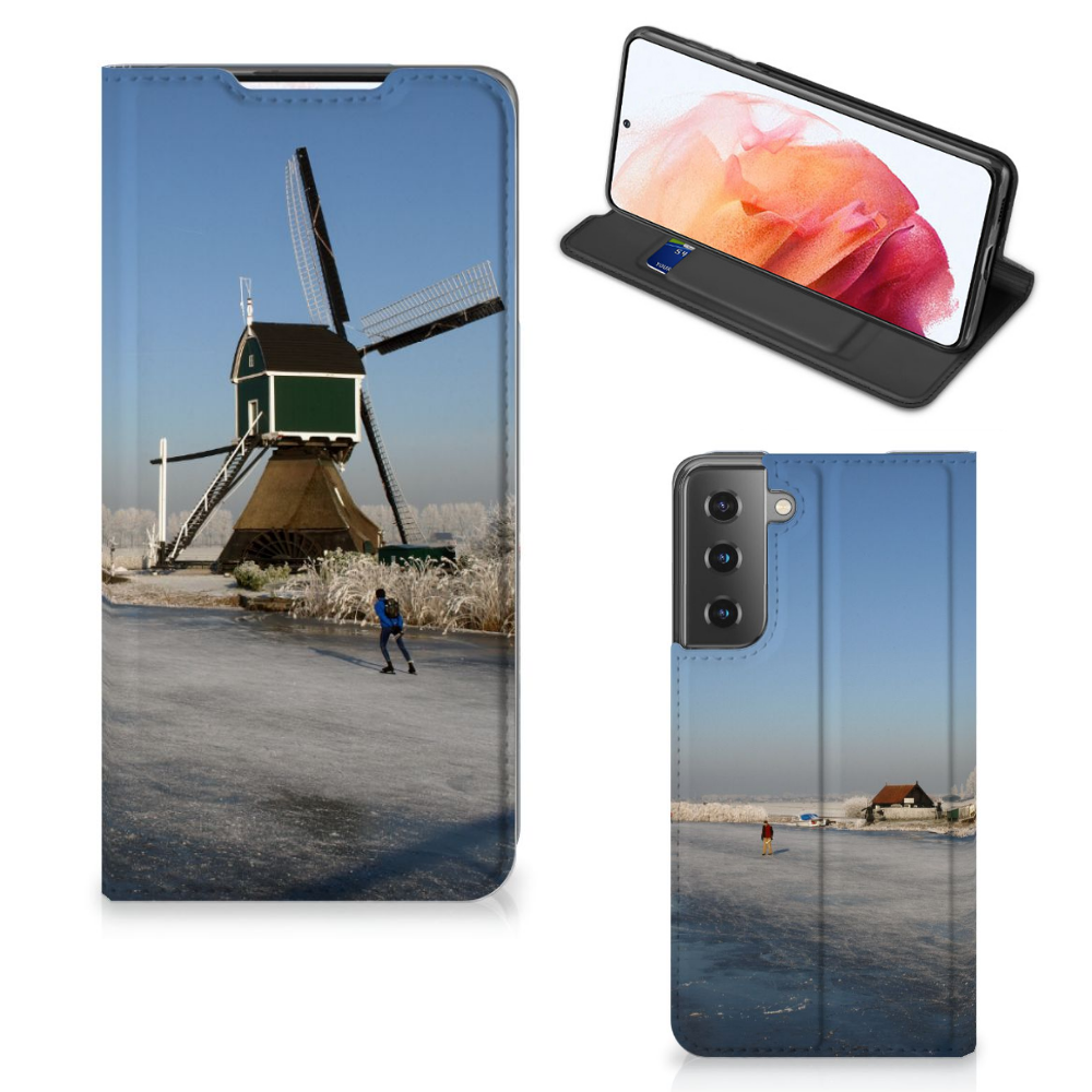 Samsung Galaxy S21 Book Cover Schaatsers - B2C Telecom