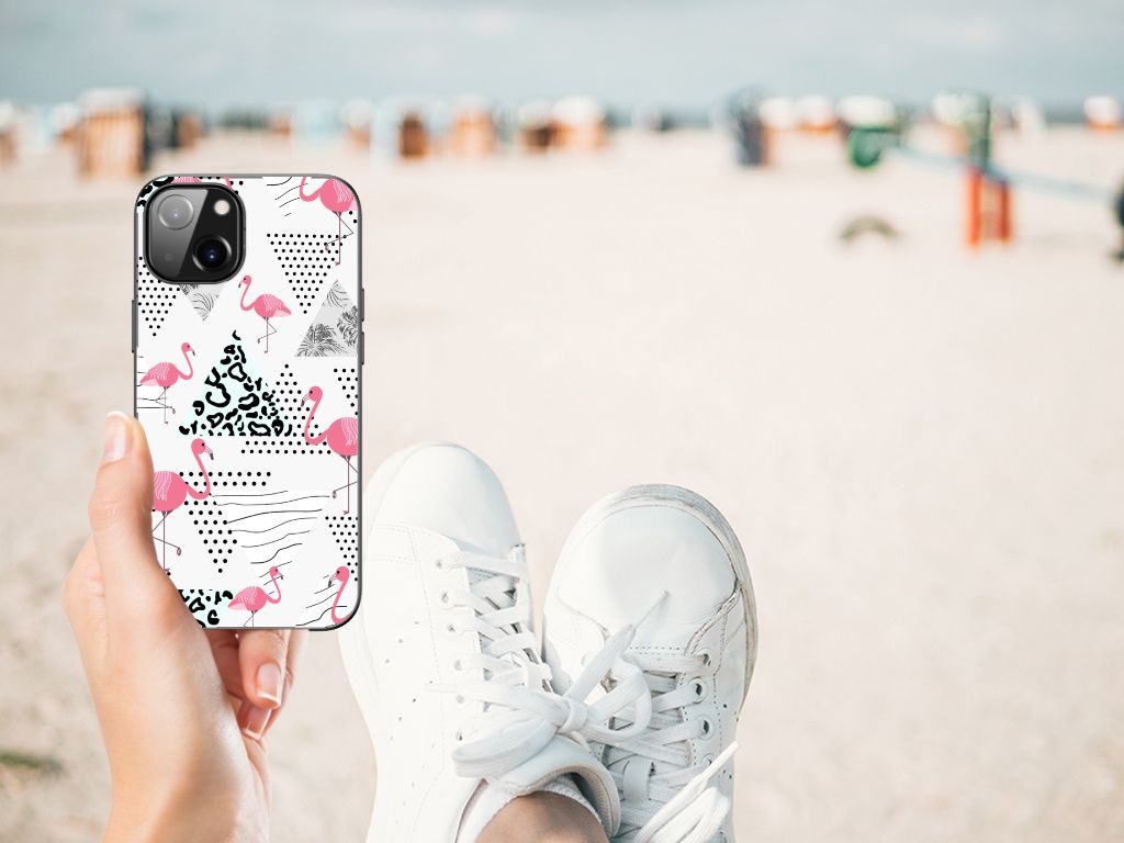 Apple iPhone 13 Dierenprint Telefoonhoesje Flamingo Triangle B2C Telecom