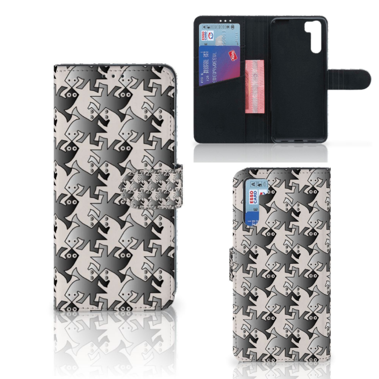 OPPO A91 | Reno3 Telefoonhoesje met Pasjes Salamander Grey