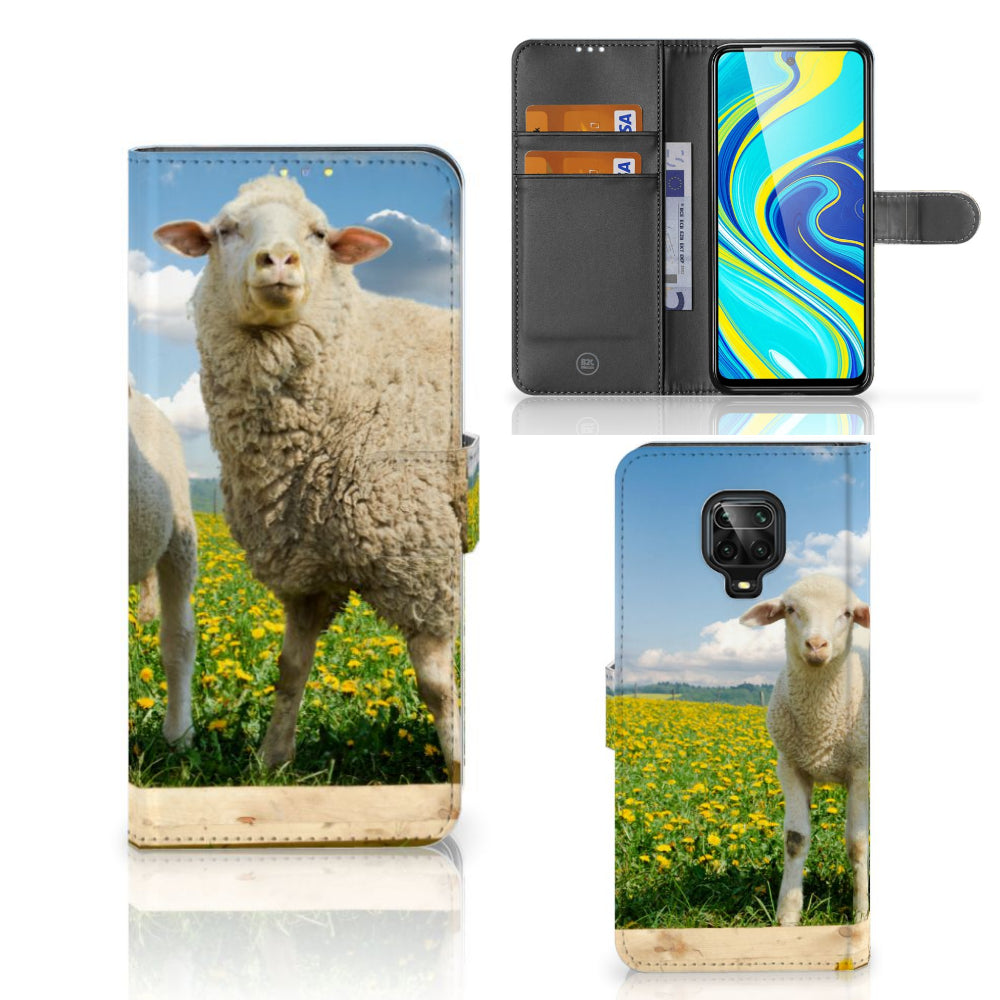 Xiaomi Redmi Note 9 Pro | Note 9S Telefoonhoesje met Pasjes Schaap en Lammetje