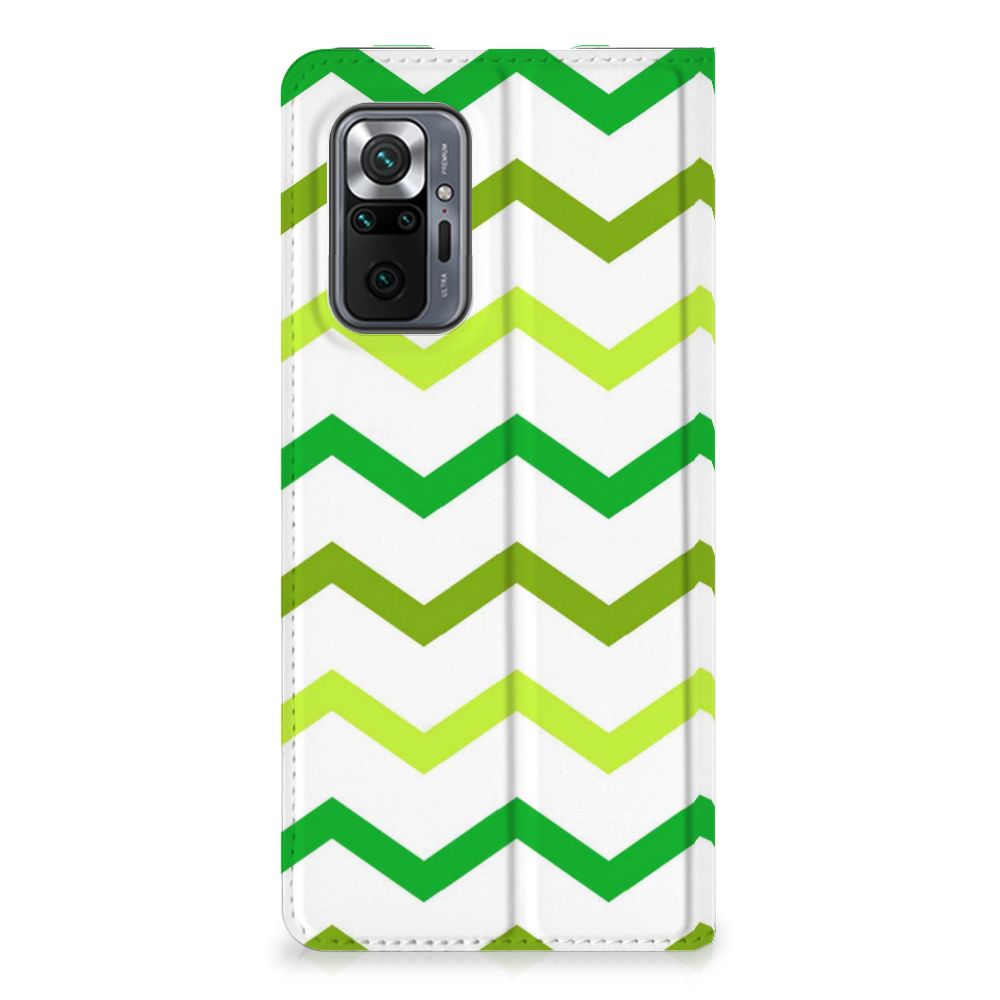 Xiaomi Redmi Note 10 Pro Hoesje met Magneet Zigzag Groen - B2C Telecom