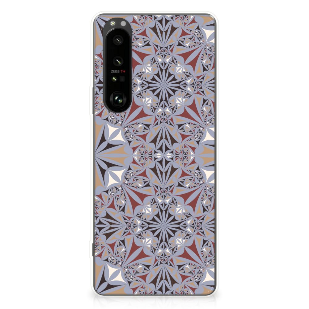 Sony Xperia 1 III TPU Siliconen Hoesje Flower Tiles