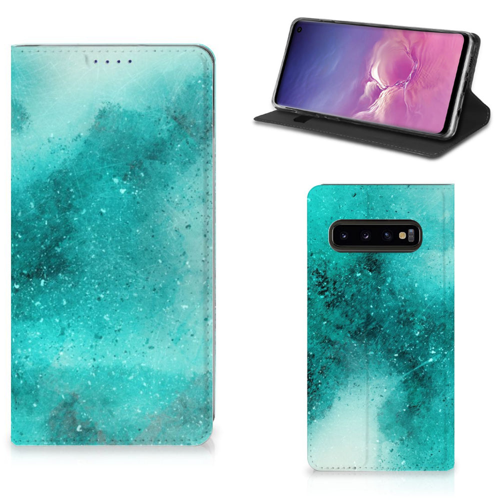 Bookcase Samsung Galaxy S10 Painting Blue