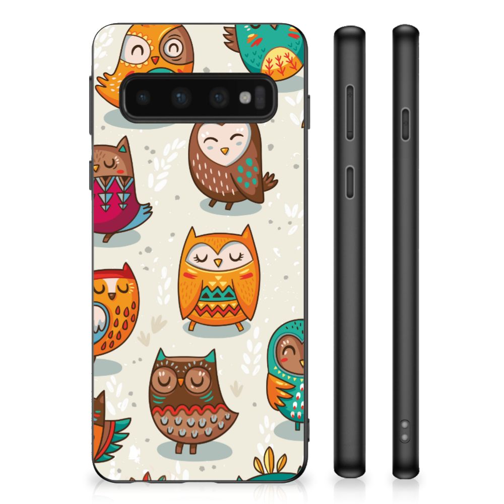 Samsung Galaxy S10 Back Cover Vrolijke Uilen