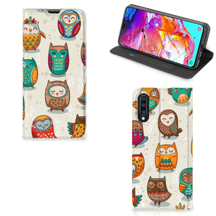 Samsung Galaxy A70 Hoesje maken Vrolijke Uilen