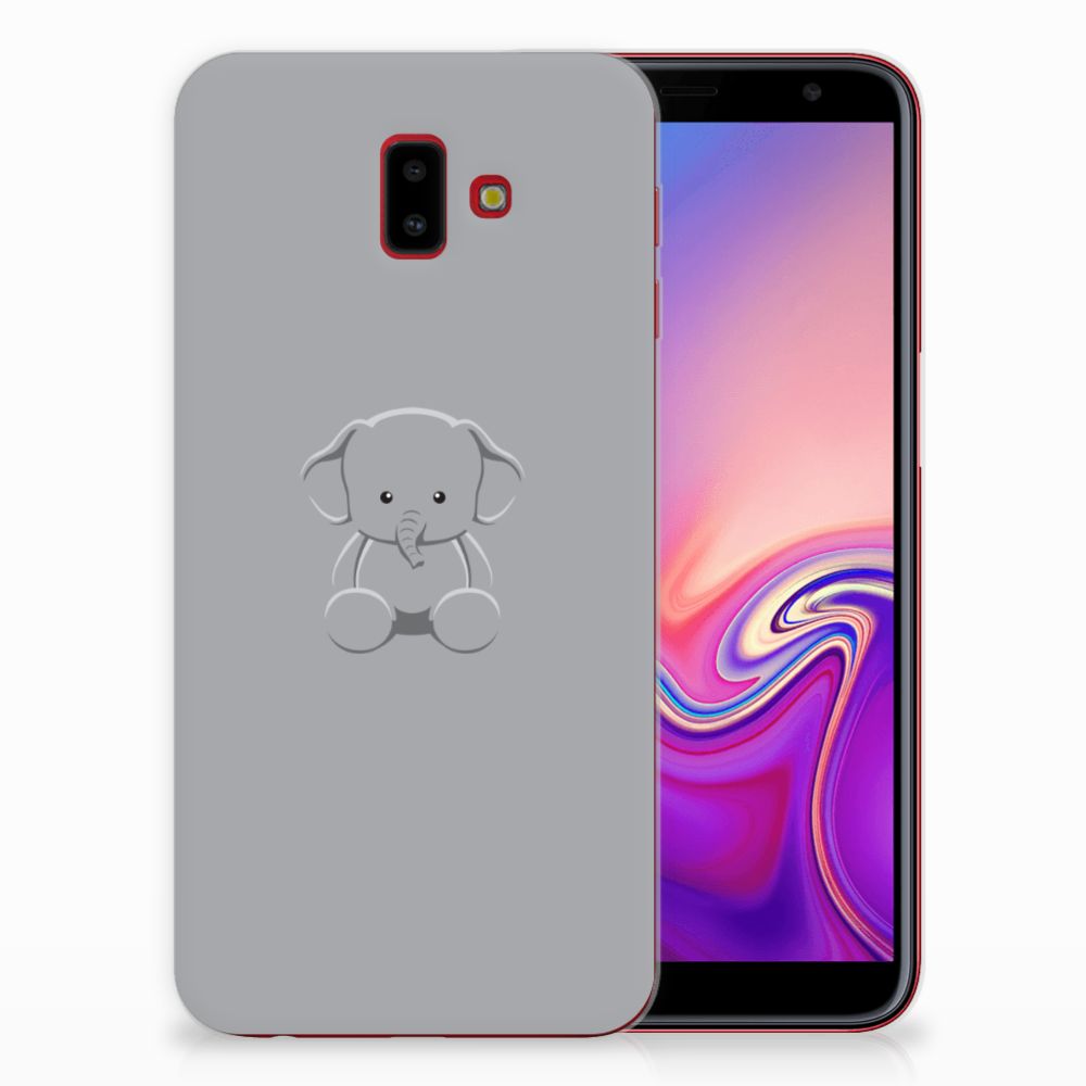 Samsung Galaxy J6 Plus (2018) Telefoonhoesje met Naam Grijs Baby Olifant