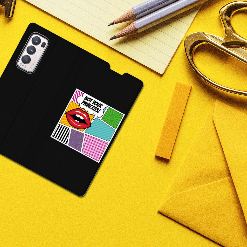 OPPO Find X3 Neo Hippe Standcase Popart Princess - B2C Telecom
